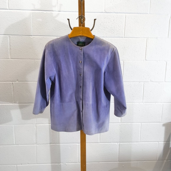 Vintage Purple Danier Suede Jacket 1980-1990s Era - Picture 2 of 13